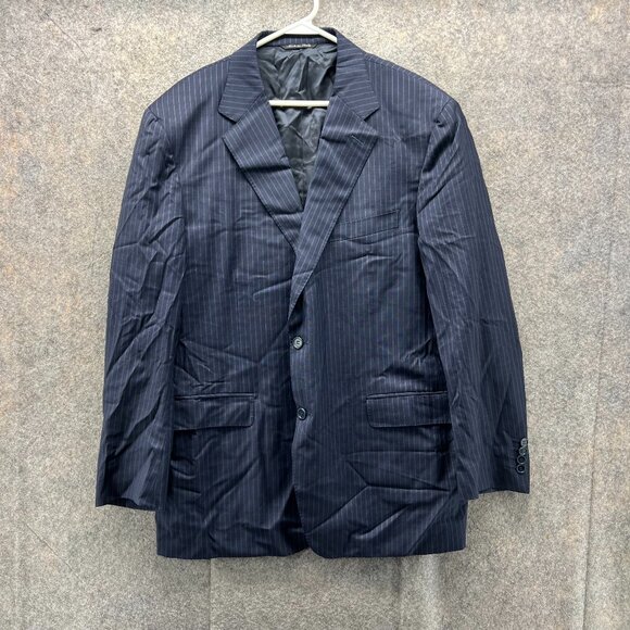 Canali Blazer Men 44/56R Blue Sports Coat Jacket Dress Wool Travel Italy Striped